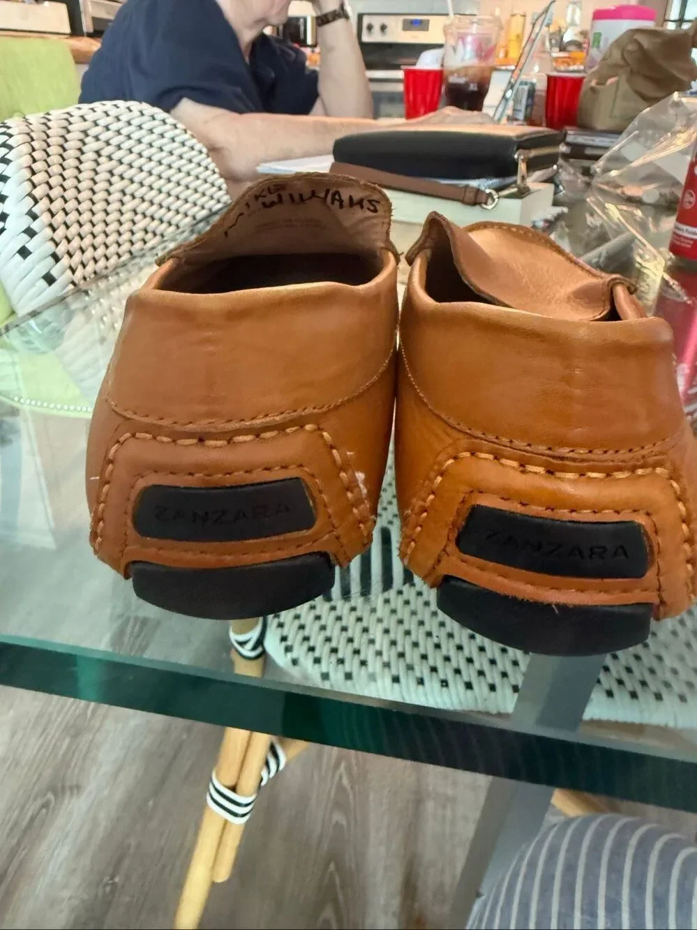 Zanzara Camel Leather Driving Moccasins sz 13 EUC